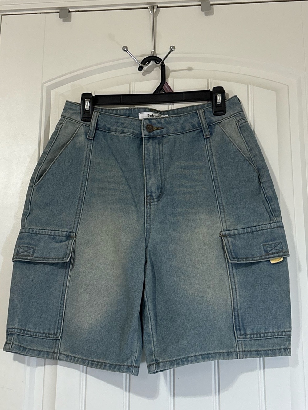 Retrofit Men's Denim Cargo Shorts - Light Blue
